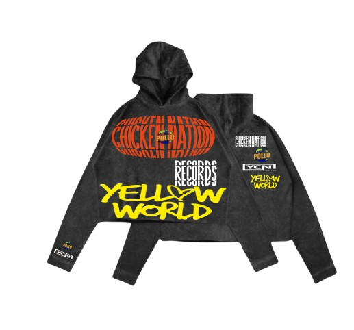 Oversized Cropped Unfinished Cut 2 Double Hooded added with 1 Signature Embroidery T-Shirt 2026 Collaborative Collection "Double XLarge"